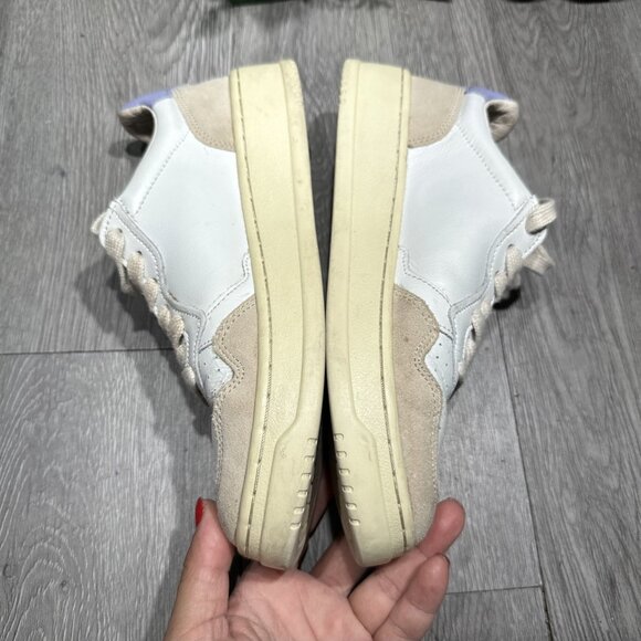 AUTRY Women’s ‘Medalist’ Low Leather & Suede Sneakers White Powder 38 / 8 $260+ - Picture 10 of 10